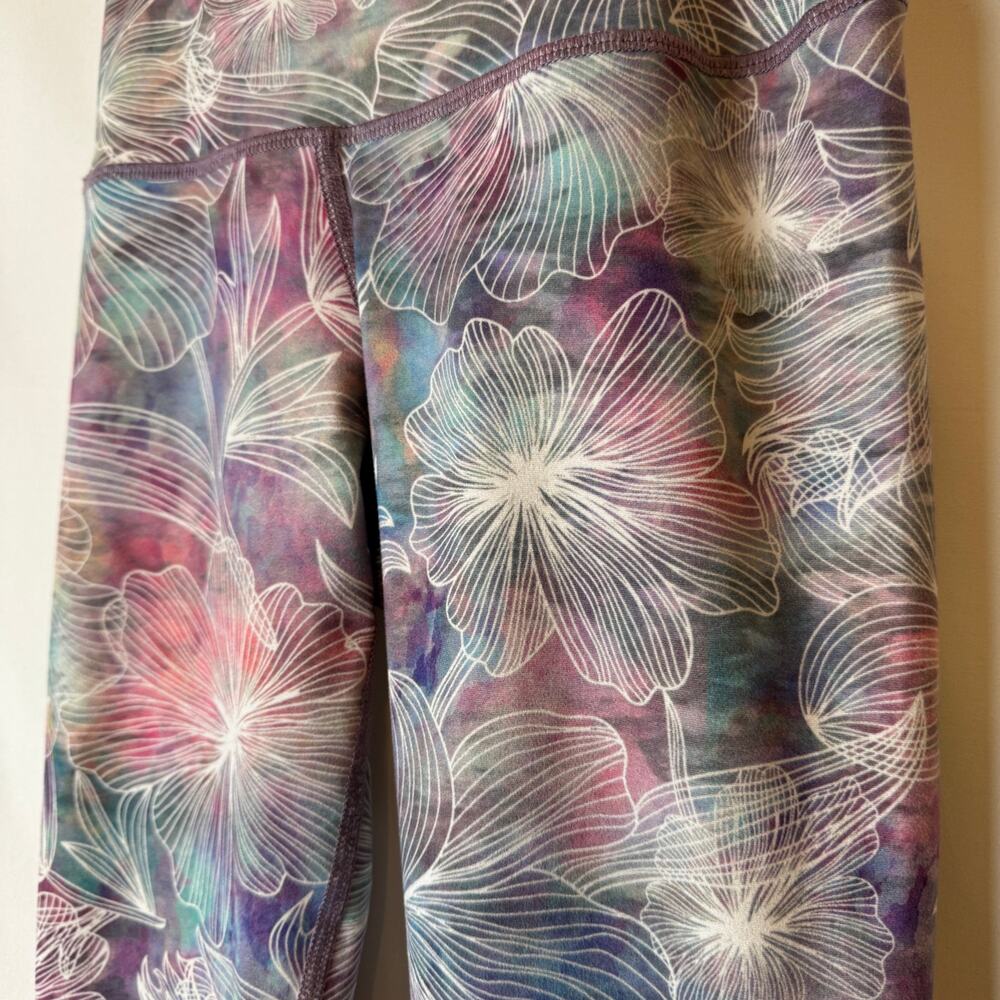 Evolution & Creation Pastel Floral Leggings Size Small - Picture 5 of 6